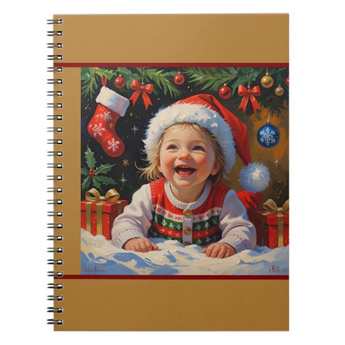 Emerald Smiple Cute Santa Notebook