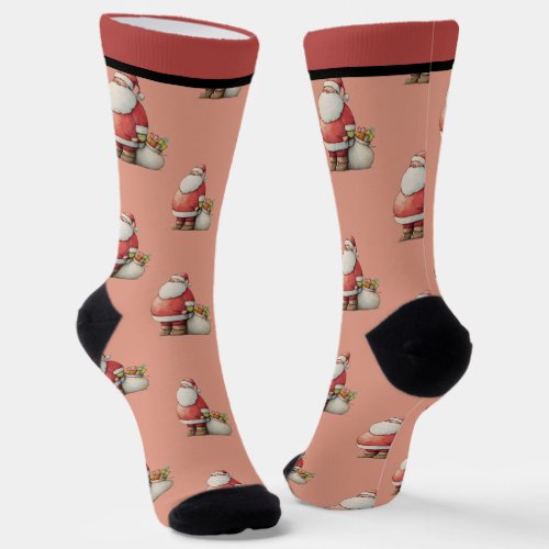 Emerald Smiple Cute Santa Socks