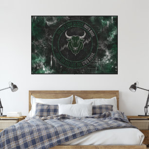 Emerald Smoke Bull Timing Quote Design Canvas Print