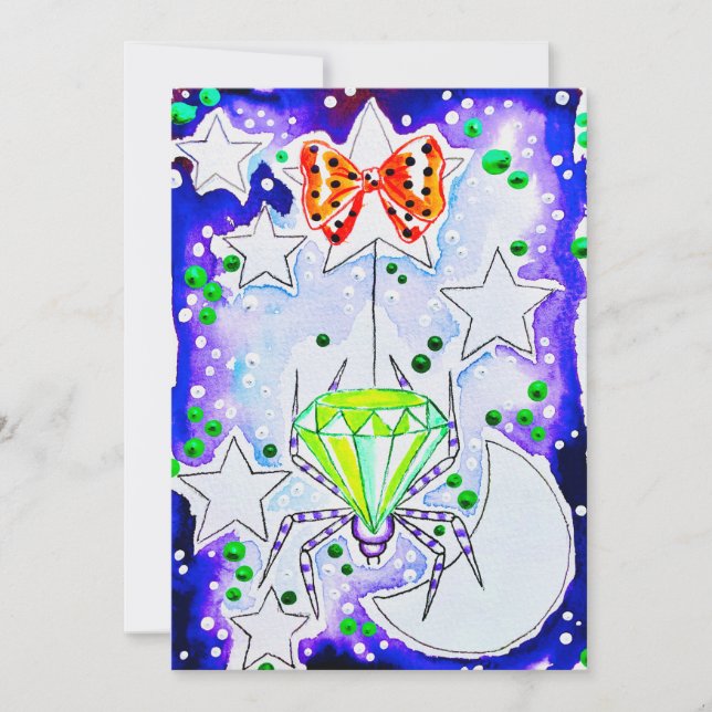 Emerald Spider Note Card (Front)
