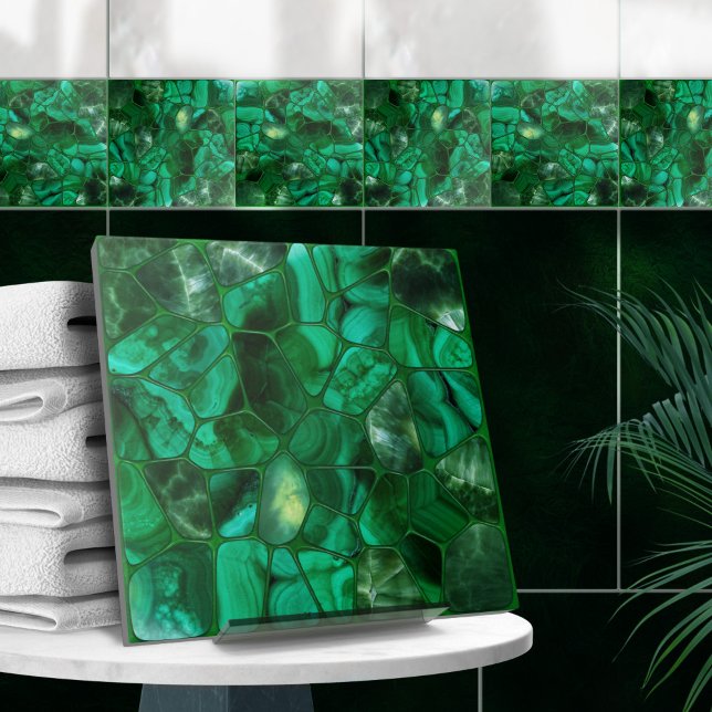 Emerald Spring - Cells collage N4 Ceramic Tile (Creator Uploaded)