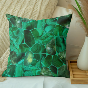 Emerald Spring - Cells collage Throw Pillow