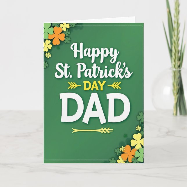 Emerald St Patricks Day Dad Card (Front)