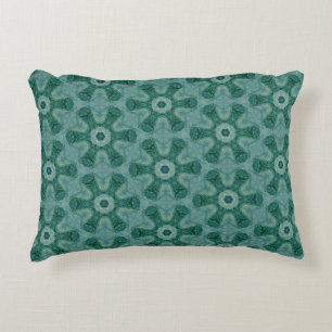 Emerald Starburst Kaleidoscope Accent Pillow