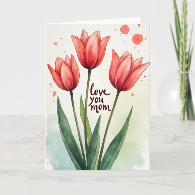 Emerald Stem Blossom Card (Front)