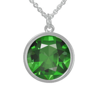 Emerald Sterling Silver Necklace