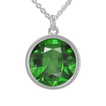 Emerald Sterling Silver Necklace by KRStuff at Zazzle