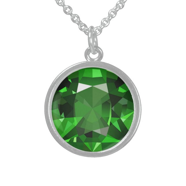 Emerald Sterling Silver Necklace (Front)