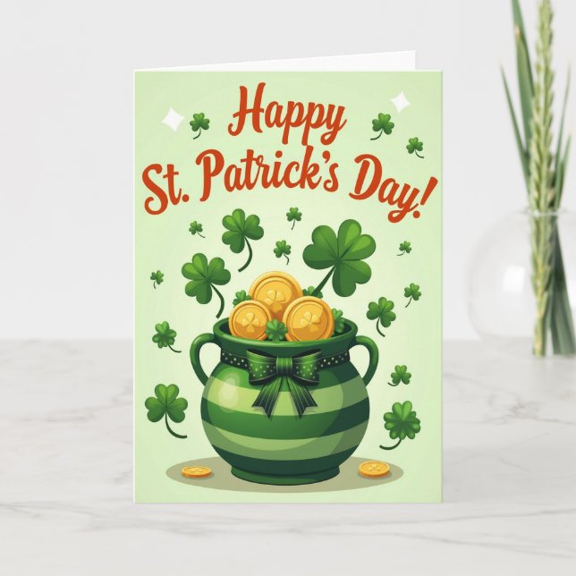 Emerald Striped Pot O Gold Card (Front)
