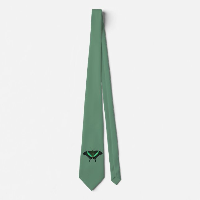 Emerald Swallowtail Butterfly Tie (Green) (Front)