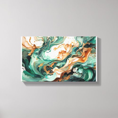 Emerald Swirls _ Abstract Canvas Art