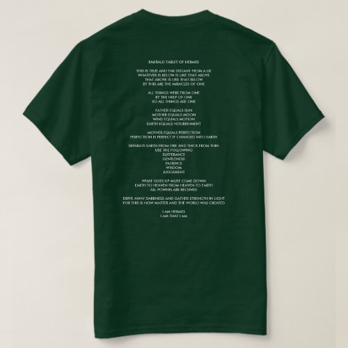 EMERALD TABLET OF HERMES FREEMAN TRANSLATION T_Shirt