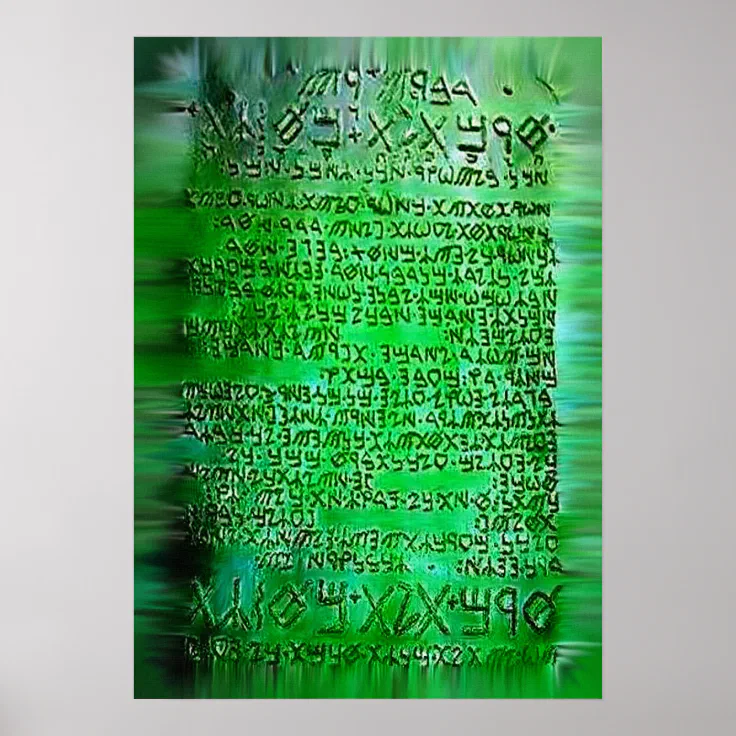 Wander Lily Wording Emerald tablets Thoth Hermes Trismegist art poster | Zazzle