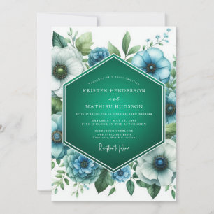 Emerald Teal Palette Wedding Invitation