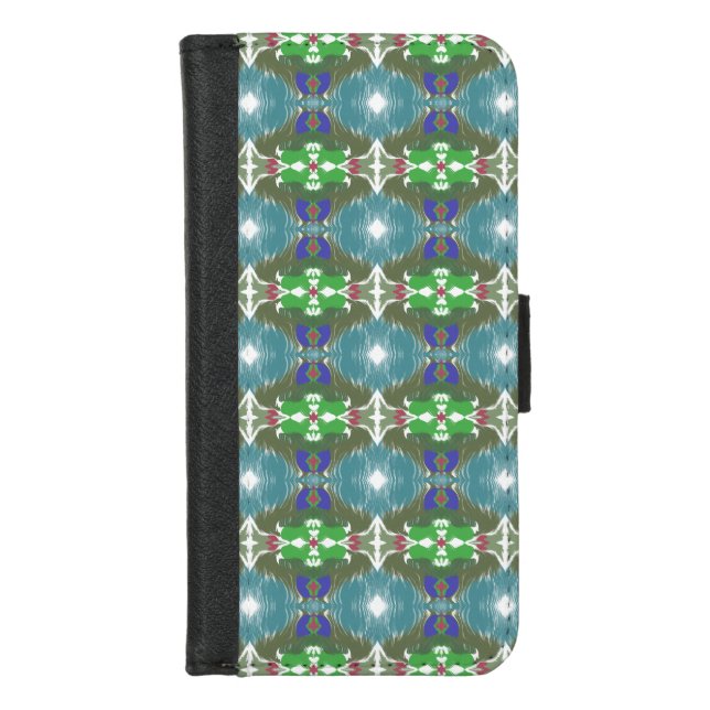 Emerald Tide Kaleidoscope iPhone Wallet Case (Front)