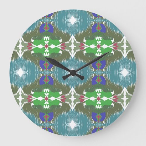 Emerald Tide Kaleidoscope Large Clock