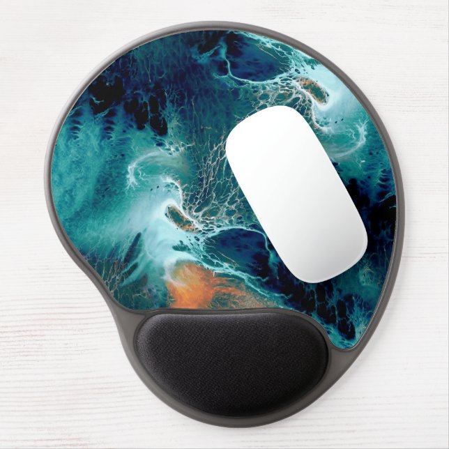 Emerald Tides in Motion Gel Mouse Pad (Left Side)
