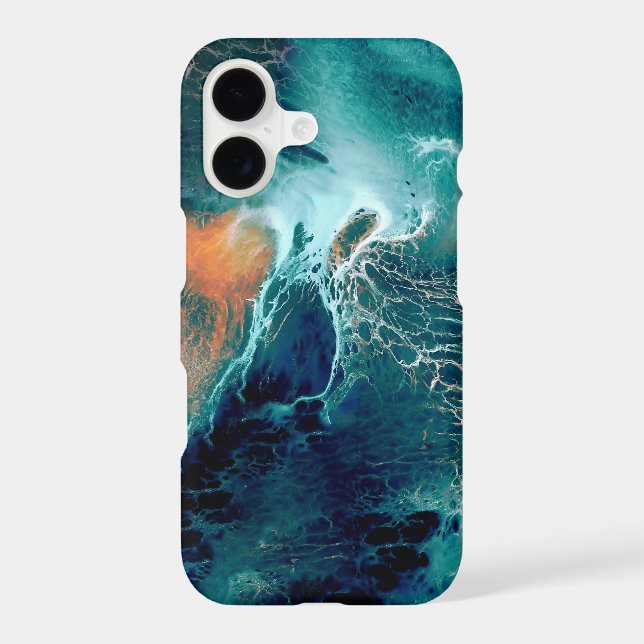 Emerald Tides in Motion iPhone Case (Back)