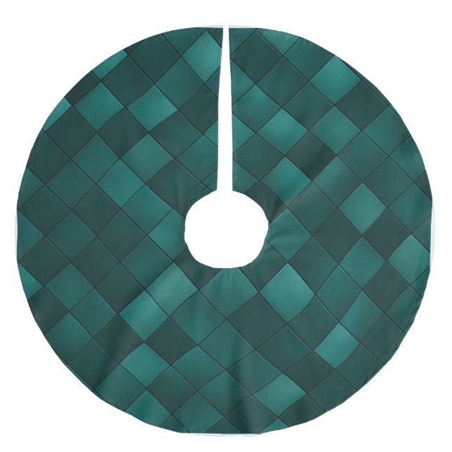 Emerald Tile Pattern – Modern Luxury Brushed Polyester Tree Skirt (Front)