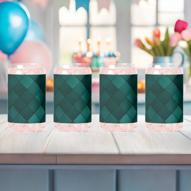 Emerald Tile Pattern – Modern Luxury Can Glass (Insitu (Baby Shower))