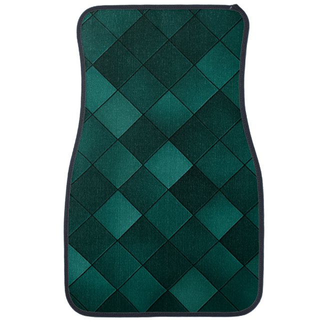 Emerald Tile Pattern – Modern Luxury Car Floor Mat (Front)
