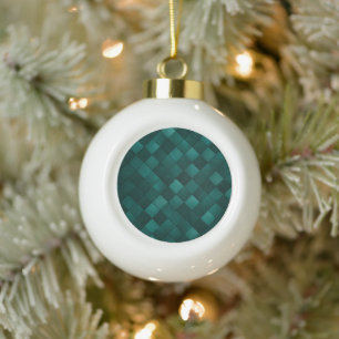 Emerald Tile Pattern – Modern Luxury Ceramic Ball Christmas Ornament