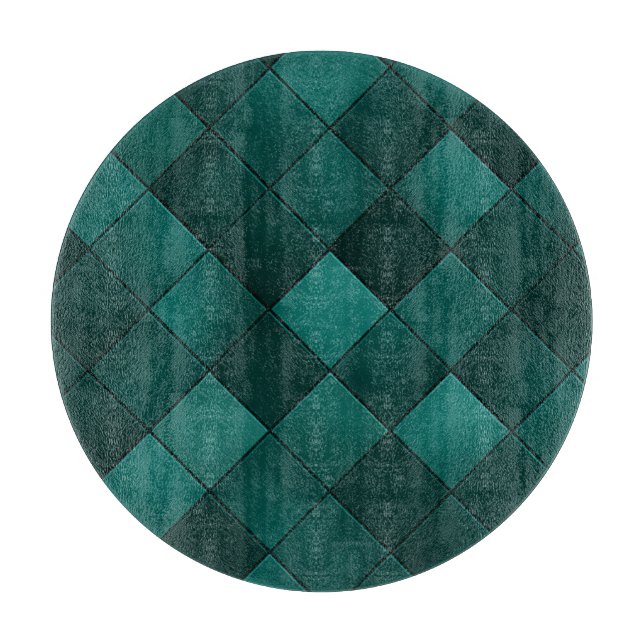 Emerald Tile Pattern – Modern Luxury Cutting Board (Front)