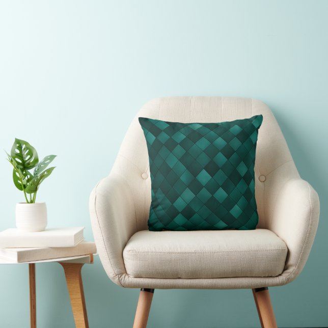 Emerald Tile Pattern – Modern Luxury Throw Pillow (Chair)