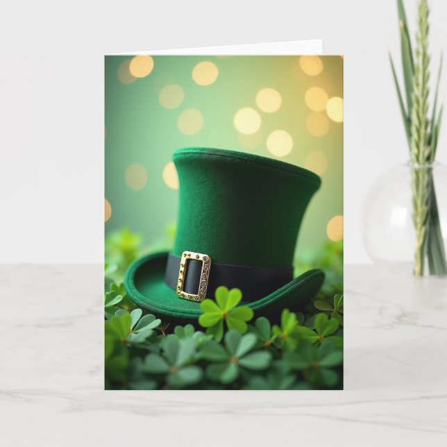 Emerald Top Hat Clover Card (Front)