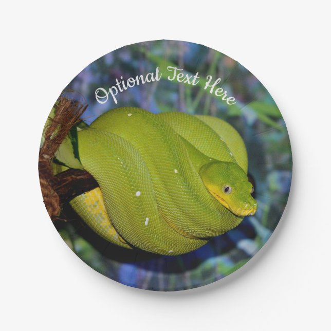 Emerald Tree Boa Snake Paper Plates (Front)