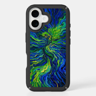 Emerald Tree in the Blue Whirlwind iPhone 16 Case