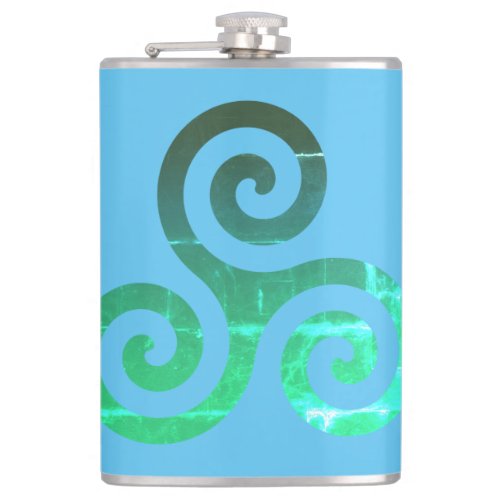 Emerald Triskele Ancient Celtic Symbol Flask