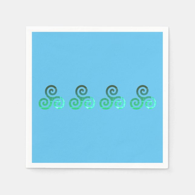 Emerald Triskele Ancient Celtic Symbol Napkins (Front)