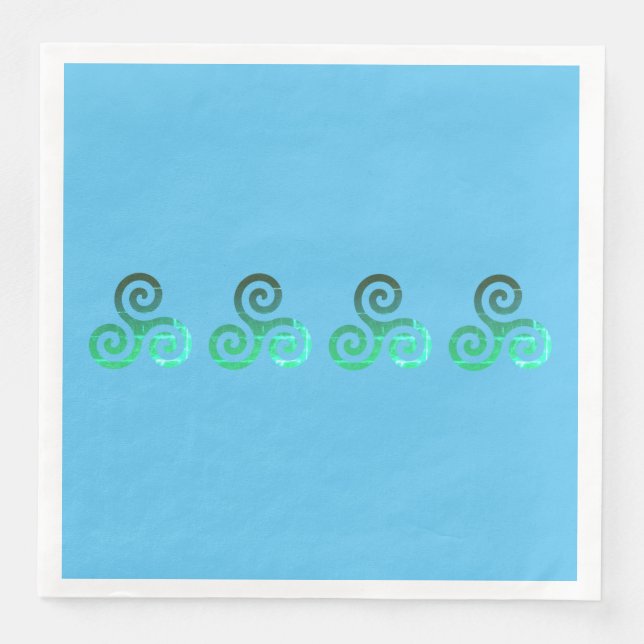 Emerald Triskele Ancient Celtic Symbol Paper Dinner Napkins (Front)