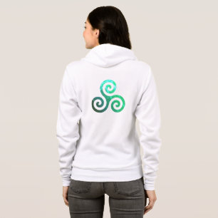 Emerald Triskele Ancient Celtic Symbol White Hoodie