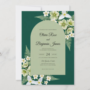 Emerald Tropical Fern Wedding Invitation