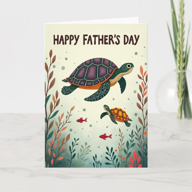 Emerald Turtle Fathers Day Card (Front)