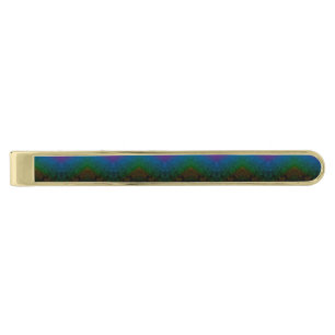 Emerald Twilight Gold Finish Tie Bar