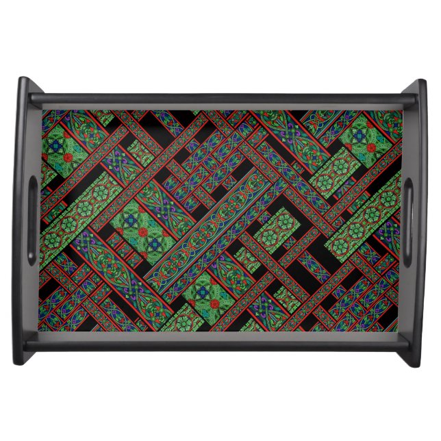 Emerald Twilight Stained Glass Serving Tray (Front)