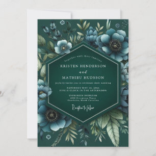 Emerald Umbral Bloom Wedding Invitation