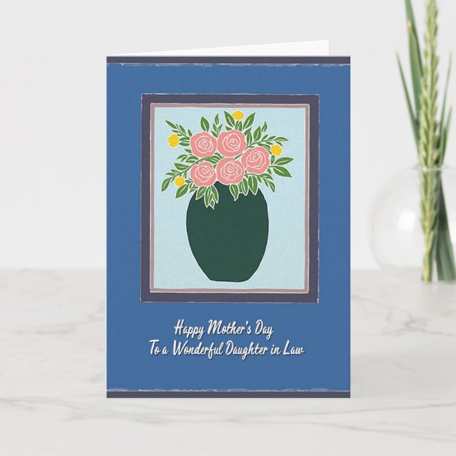 Emerald Vase Mothers Day Card (Front)