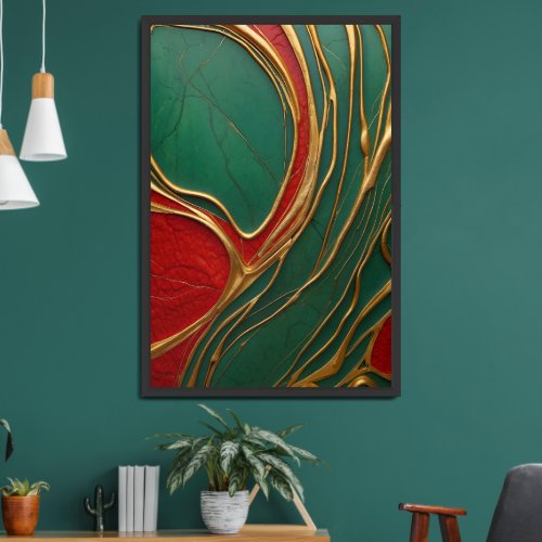 Emerald Veins Framed Art