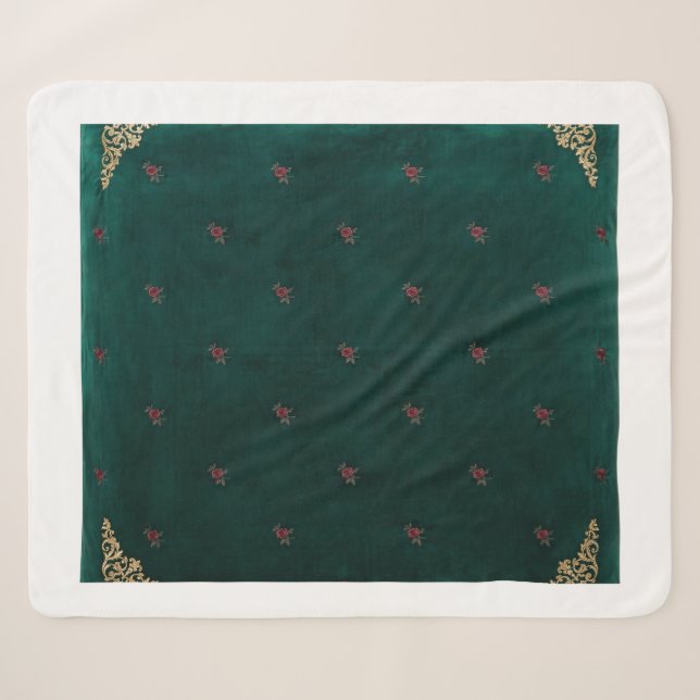 Emerald Velvet Throw Blanket  (Front (Horizontal))