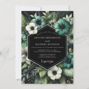 Emerald Verdant Nocturne Wedding Invitation