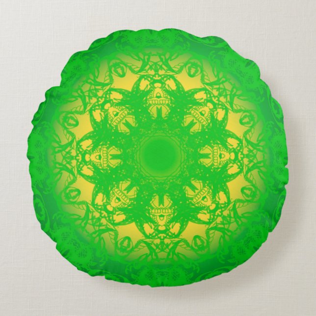 Emerald Vitality Round Pillow (Front)