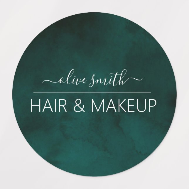 Emerald watercolor Monogram Name  Labels (Design 1)