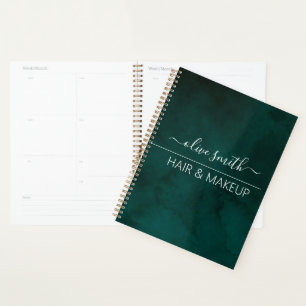 Emerald Watercolor Monogram Name – Personalized Planner