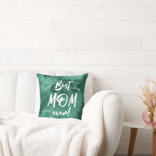 Emerald Watercolor Splash Best Mom Mother's Day Throw Pillow