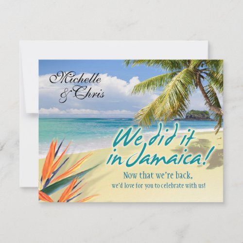 Emerald Waters Reception Card (Jamaica) Custom Invitation