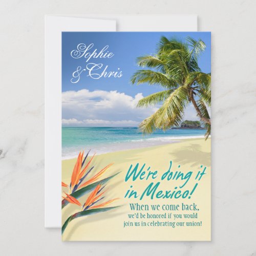 Emerald Waters Reception Card Mexico